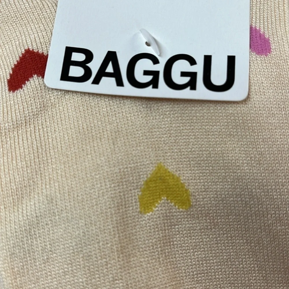 BAGGU Heart Cream Heart Pattern Socks